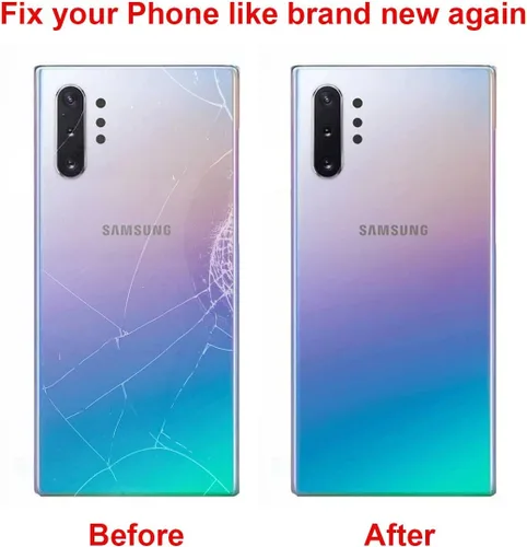 Miniatura 4 de Reemplazo de cristal trasero trasero para Samsung Galaxy Note 10 Plus con kit de herramientas de reparación y A-dhesive preinstalado (Aura Glow)