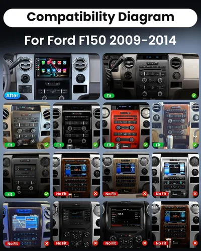 Miniatura 2 de Radio de coche para Ford F150 2009-2014: Actualización de estéreo táctil HD de 9 pulgadas 1280x800 con Carplay inalámbrico Android Auto 5G WiFi