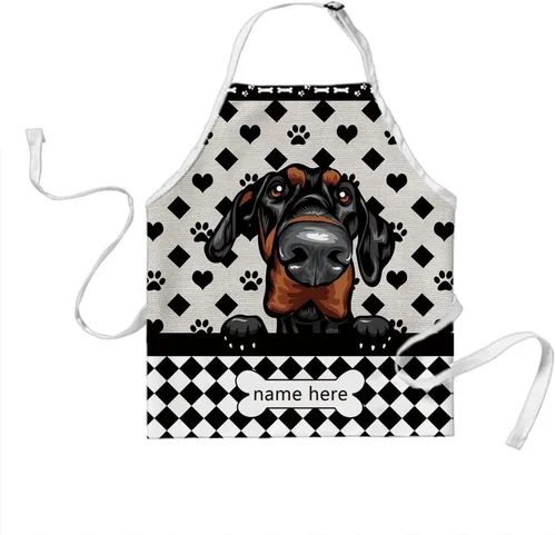 Miniatura 19 de Delantal de lunares de perro personalizado lindo perro salchicha, perro salchicha 3