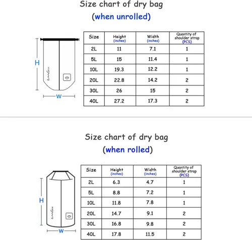 Miniatura 2 de OMGear - Bolsa seca impermeable y bolsa para teléfono, bolsa flotante de 40L/30L/20L/10L/5L para kayak, navegación, actividades al aire libre verde