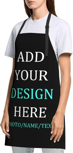 Miniatura 2 de Delantal personalizado para mujer, con nombre, texto, logotipo, foto, chef, delantales de cocina, impermeables, ajustables, con lazo, gran regalo
