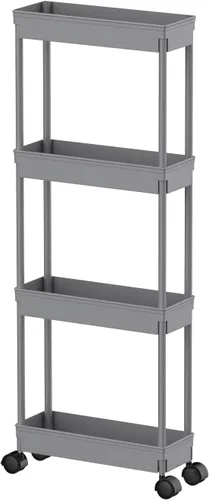 Miniatura 10 de Sooyee Carrito de Almacenamiento Delgado de 4 Niveles, Carrito de Almacenamiento con Ruedas, Estante Estrecho, Estante de Baño, Unidad de Estantería