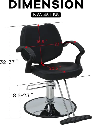 Miniatura 3 de NChanmar Silla de peluquería para peluquería, silla de peluquería, bomba hidráulica, sillas giratorias de corte de pelo para belleza, spa