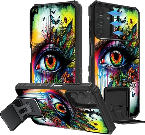 Miniatura 176 de Funda para Samsung Galaxy S22 Ultra 5G, Galaxy S22 Ultra con cubierta de cámara deslizante, funda resistente de doble capa con función atril Black