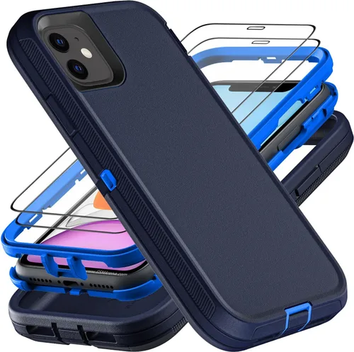 Miniatura 10 de YKHJKLEC Funda para iPhone 11, Grado Militar 3 en 1 Resistente de Servicio Pesado a Prueba de Golpes/Caídas/Polvo con 2 Protectores de Pantalla