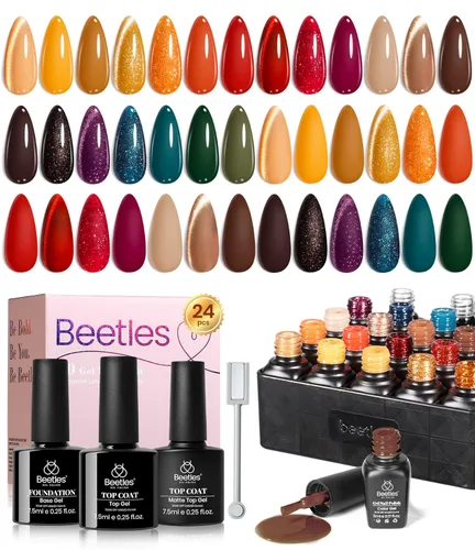 Miniatura 11 de beetles Gel Polish Set – Healing Elixir - Kit de esmalte de uñas de gel de 20 colores, rosa, azul, blanco, verde, perla con capa base, capa superior