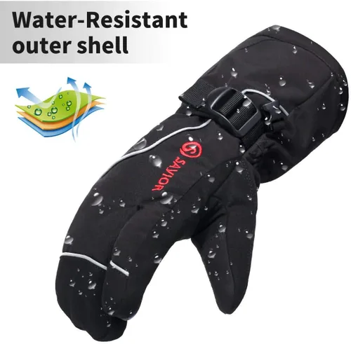 Miniatura 4 de Savior Heat ed Mitones para hombres y mujeres, guantes calefactables unisex recargables con batería eléctrica, guantes de esquí, guantes de invierno