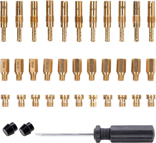 Kit de 33 piezas de chorro principal y chorro piloto lento de carburador, (incluye 11 boquillas de piloto lento y 22 boquillas principales) para PWK