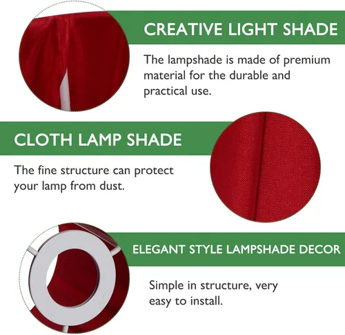 Miniatura 4 de Lurrose Pantalla de tela con clip, pantalla de lámpara, pantalla clásica, moderna, mediana, para mesa de pie, lámpara de noche (rojo) decoración