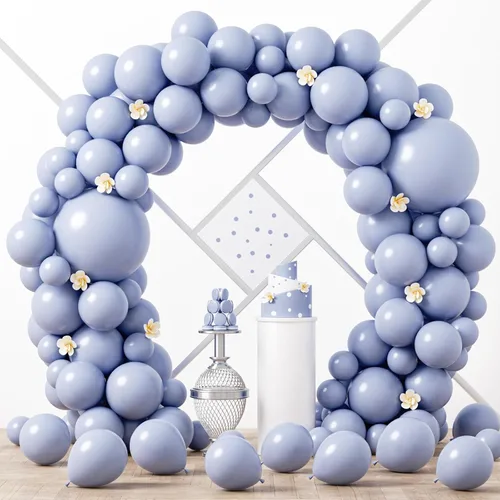 Miniatura 150 de Voircoloria - Globos azul bebé claro, paquete de 66 globos de 12 pulgadas de látex para fiestas para niños y niñas, para cumpleaños, baby shower, 16