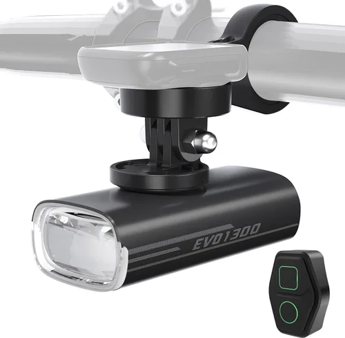 Magicshine EVO 1300 Luz de bicicleta montada al revés 1300 lúmenes faro de bicicleta con control remoto, tipo C y sensor inteligente impermeable luz