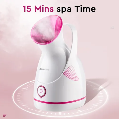 Miniatura 8 de Amconsure Vaporizador facial – vaporizador facial nano iónico, vaporizador de niebla cálida para sauna en el hogar, spa, humidificador para vapor