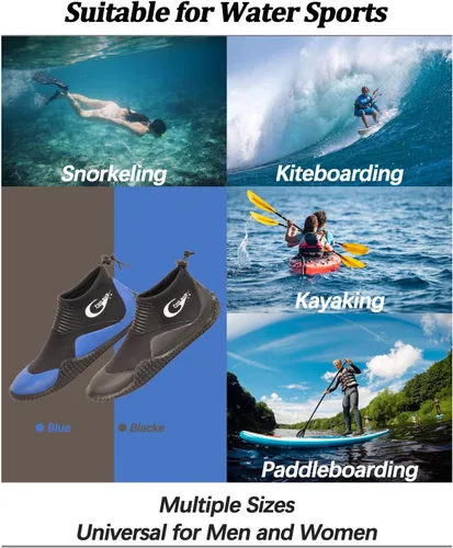Miniatura 6 de Botas de buceo de neopreno, botas de buceo, surf, para hombres y mujeres, 0.118 in, botas de vela con suela de goma antideslizante de alta calidad