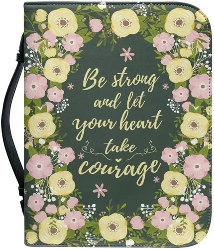 Miniatura 15 de Funda de cuero para la Biblia para hombres, funda de Biblia con patrón de bola roja, bolsa grande para la Biblia con asa bolsa de mano