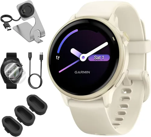Miniatura 10 de Garmin 010-02985-02 VIVOACTIVE 6 Reloj inteligente GPS de salud y fitness, color verde jaspe con banda de silicona con base de carga, cargador USB