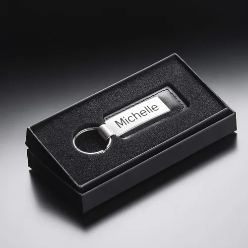 Miniatura 3 de Personalized Keychains Engraved Metal or Leather Keychain Custom Key Chain for Car Keys Father's Day Gift