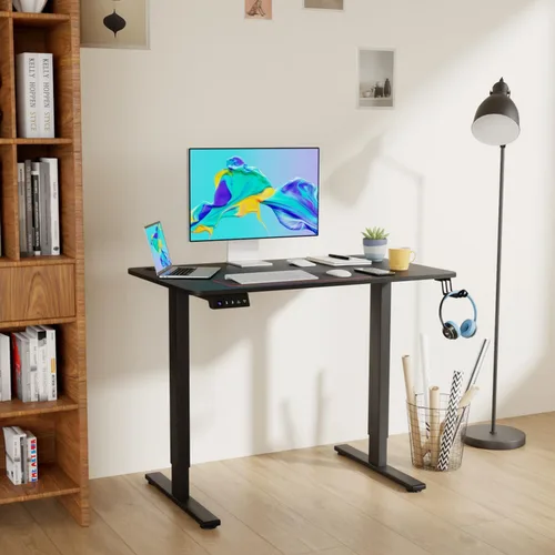 Miniatura 7 de Estación de trabajo de computadora de altura ajustable, escritorio eléctrico de pie para sentarse, mesa de computadora que se eleva hacia arriba