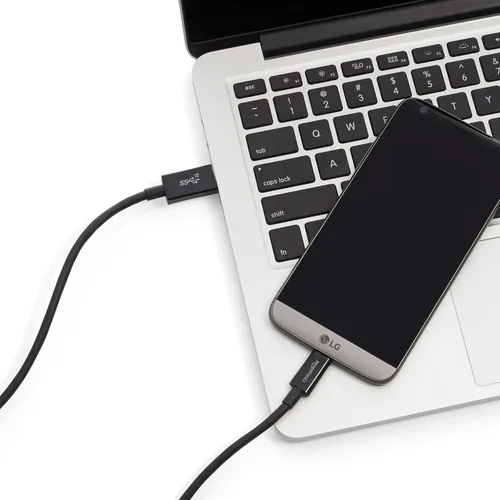 Miniatura 5 de Amazon Basics Cable de carga adaptador USB-C a USB-A 3.1 Gen 2, cargador rápido, 10 Gbps de alta velocidad, certificado USB-IF, compatible