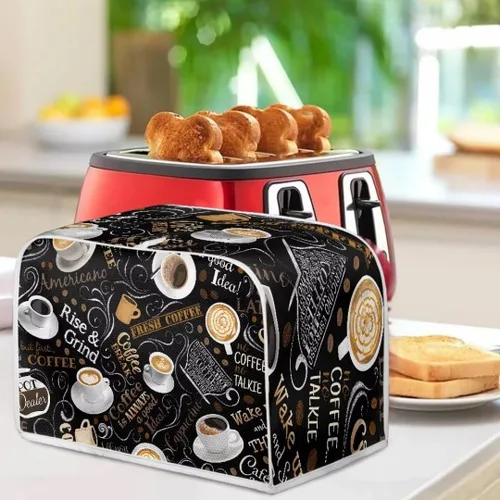 Miniatura 3 de Café 2 rebanadas Tostadora Cubierta Aparato Cubierta Tostadora Polvo Y Huella Digital, Lavables Accesorios de Cocina