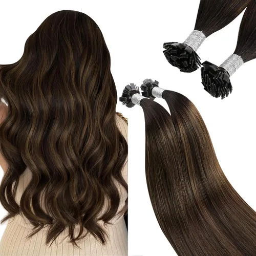 Miniatura 24 de Ugeat - Extensiones de cabello humano con microanillo, 14 pulgadas, extensiones de cabello Remy con microcuentas de 1 gm/hebra, 50 gms, extensiones