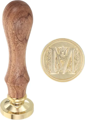 Miniatura 27 de PATIKIL Sello de cera del alfabeto E, sello de cera de sellado de letra inicial, clásico retro, 0.98 pulgadas, cabeza de latón retro extraíble