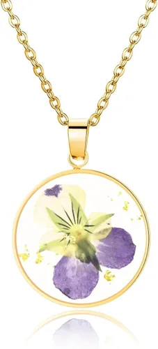 Miniatura 149 de Pressed Flower Necklace Gift for Women Personalized Handmade Necklaces Birth Flower Necklace