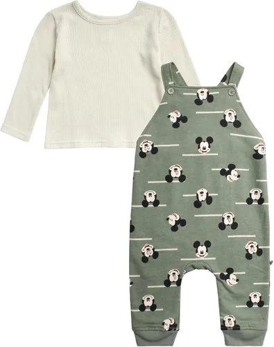 Miniatura 2 de Disney Conjunto general de Mickey Mouse para bebés y niños pequeños, 2 piezas, mameluco con camisa de manga larga (2T-4T)