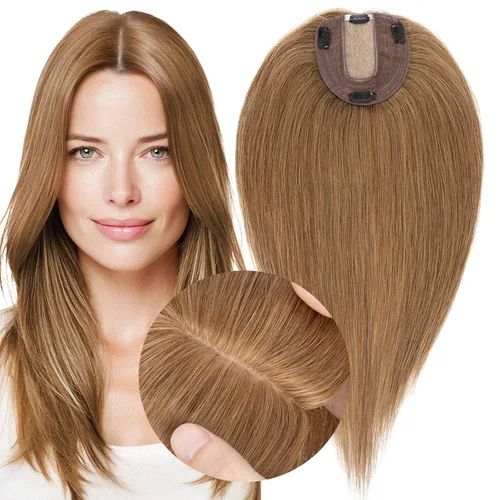 Miniatura 11 de MY-LADY Extensiones de cabello humano para mujeres, cabello natural 10 * 12CM, base de seda con encaje, densidad 130%, pasadores Remy, 6 pulgadas