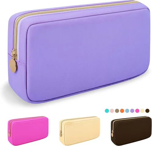 Miniatura 36 de Iqimott Bolsa Grande de Maquillaje de Nylon para Viaje, Bolsa de Cosméticos Preppy Grande Organizadora de Maquillaje de Nylon Bolsa de Artículos