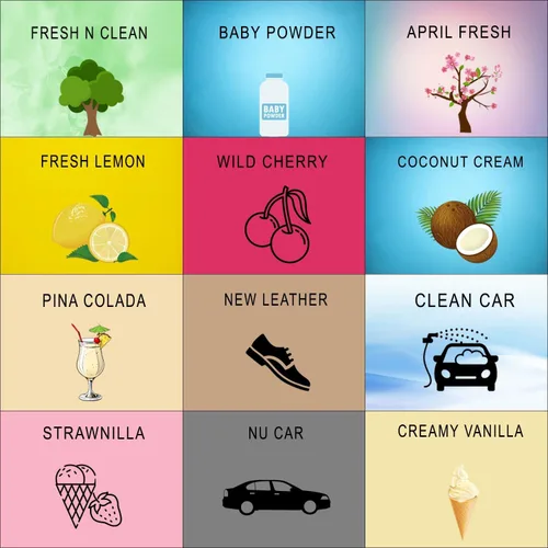 Miniatura 2 de Wonder Wafers - Ambientadores de coche variados, paquete de 12 ambientadores de coche envueltos individualmente, 12 aromas para automóvil
