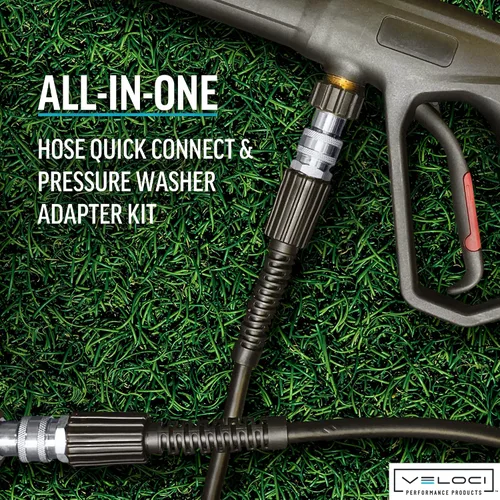 Miniatura 5 de MTM Hydro Kit adaptador de manguera de 7 piezas para lavadora a presión de acero inoxidable para uso con cañones de espuma, lavadoras a presión