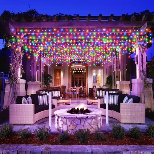 Miniatura 7 de Luces de carámbano para exteriores, 16.5 pies, 200 luces LED de Navidad para exteriores, impermeables, 8 modos de enchufe, cortina de luz conectable