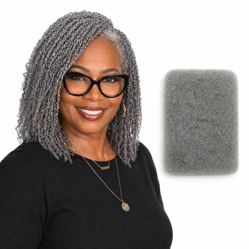 Miniatura 10 de FASHION IDOL Afro Kinkys - Cabello humano a granel para extensiones de rastas, reparación de Loc, trenzado, giro apretado, cabello humano afro