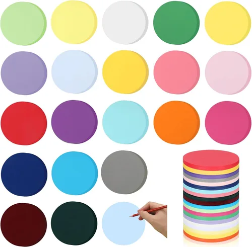 Honoson 1000 piezas de papel de recortes redondos de 3.9 pulgadas, círculos de colores surtidos, papel troquelado de forma redonda para proyectos de
