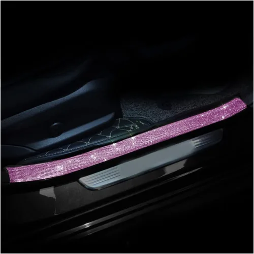 Miniatura 7 de 2 protectores de entrada para el borde de la puerta del automóvil, adhesivo anticolisión brillante, tira protectora para el umbral de la puerta
