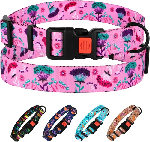 Miniatura 28 de CollarDirect Collar reflectante para perro o cachorro pequeño, mediano y grande con hebilla de liberación rápida, para machos y hembras, nailon Rojo