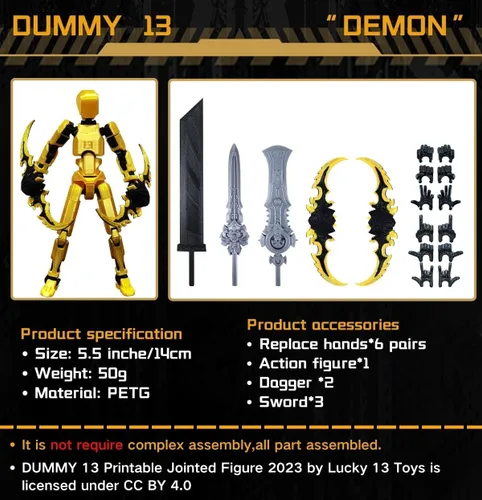 Miniatura 6 de altuco Juego de figuras de acción T13, figuras de acción Titan 13 con múltiples accesorios, relleno de calcetín de Navidad para niños (dorado)