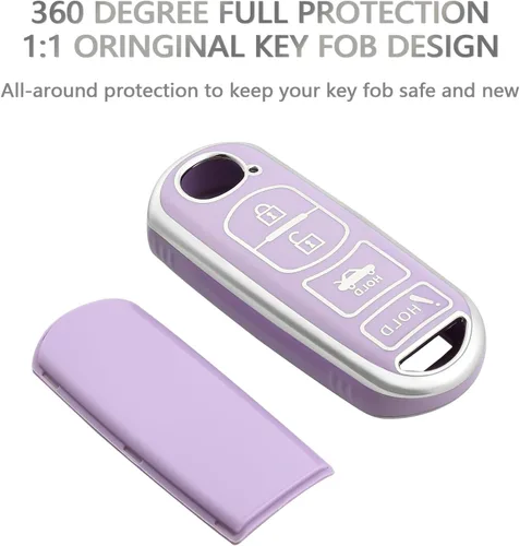 Miniatura 3 de OFFCURVE Funda de llavero para Mazda - Protector completo de TPU suave, apto para Mazda 2-9, CX3-CX9, Atenza, Axela, MX5, morado