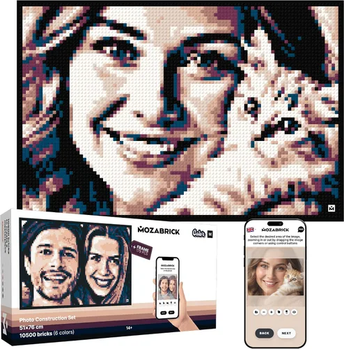 Color M - Juego de construcción de mosaico fotográfico personalizado | Kit de manualidades para creación de arte de pared de ladrillo a partir de