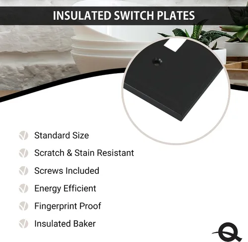 Miniatura 3 de Questech Cubiertas de interruptor de luz, placas aisladas de pared de palanca única para enchufes eléctricos, placas de interruptor único de 1