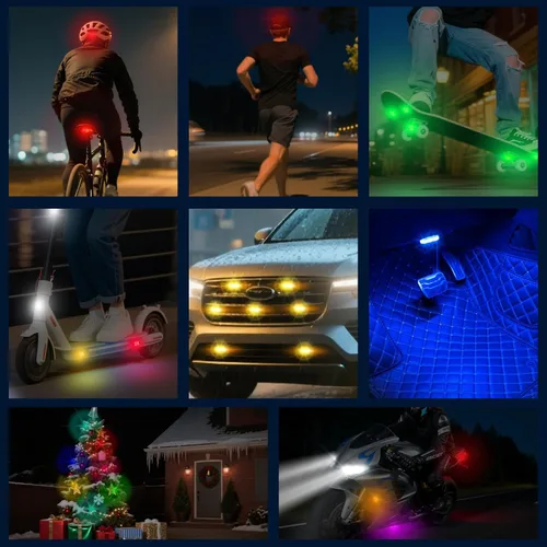 Miniatura 7 de 4 piezas de luces estroboscópicas LED inalámbricas para automóvil, luz intermitente recargable USB tipo C, luces estroboscópicas con control remoto
