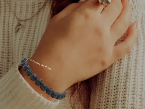 Miniatura 106 de Amazing Gemstone Pulsera de cristal para mujeres y hombres, pulsera de cristal curativo de protección, pulsera elástica con cuentas de piedras