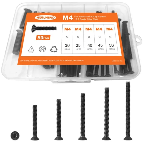 Miniatura 16 de Tornillos avellanados de cabeza plana M6 x 0.787 in, 0.984 in, 1.181 in, 1.378 in, 1.575 in, tornillos avellanados, acero de aleación de grado 10.9