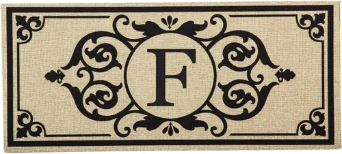 Miniatura 9 de Evergreen Flag Cambridge Monogram Letra A Burlap Sassafras Switch Mat 22" x 10