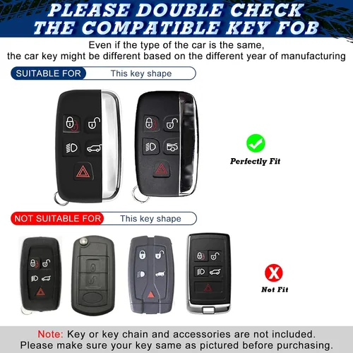 Miniatura 2 de x xotic tech Funda para llavero compatible con Range Rover Evoque Discovery LR4 Land Rover Sport o Jaguar XF XJ F-PACE F-Type 5 botones, protección