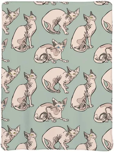 Hairless Naked Cats Sphynx - Manta de forro polar, súper suave y cálida, manta térmica de felpa para cama, sofá y sala de estar