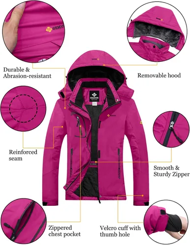 Miniatura 6 de GEMYSE Womens Mountain Waterproof Ski Snow Jacket Winter Windproof Rain Jacket