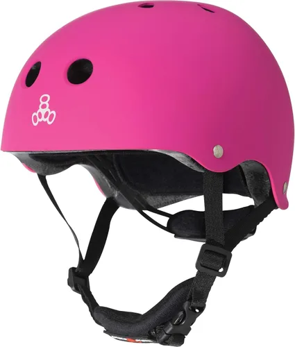 Triple Eight Lil 8 Dual Certified Sweatsaver - Casco de patineta y bicicleta para niños ROSA NEÓN MATE