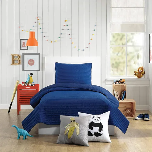Miniatura 10 de URBAN PLAYGROUND Juego de edredón de todas las estaciones Coty gris - Juego de ropa de cama para niños de 2 piezas de microfibra cepillada suave