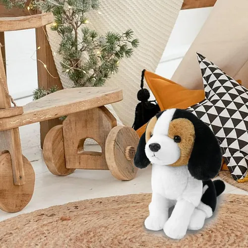 Miniatura 5 de Perro Sentado de Peluche 19 cm Animal de Peluche de Felpa Perros de Peluche Suave y Acogedor Juguetes de Perro para Cumpleaños y Fiesta Infantil